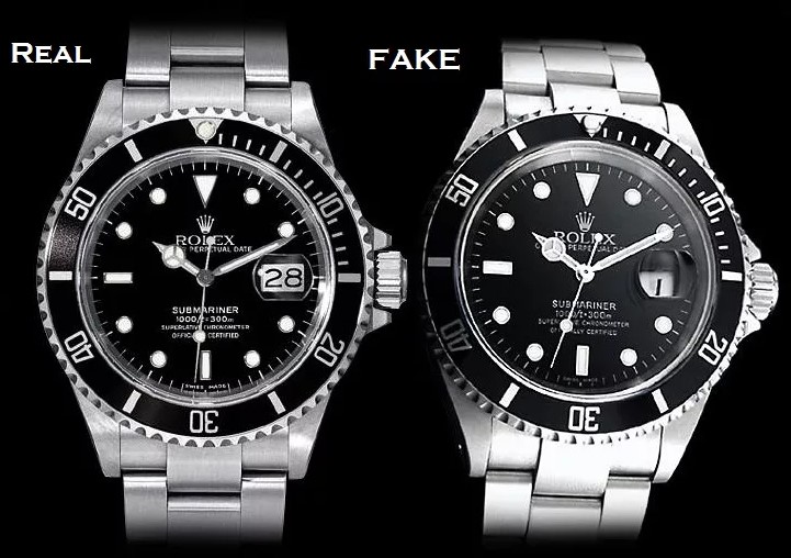 Comparaison des montres originales et des contrefaçons